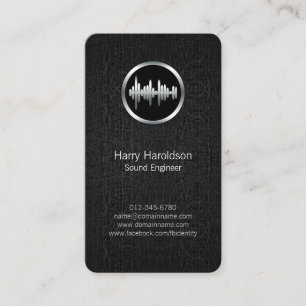 Sound Engineer Sound Wave BlackGrunge BusinessCard Business Card