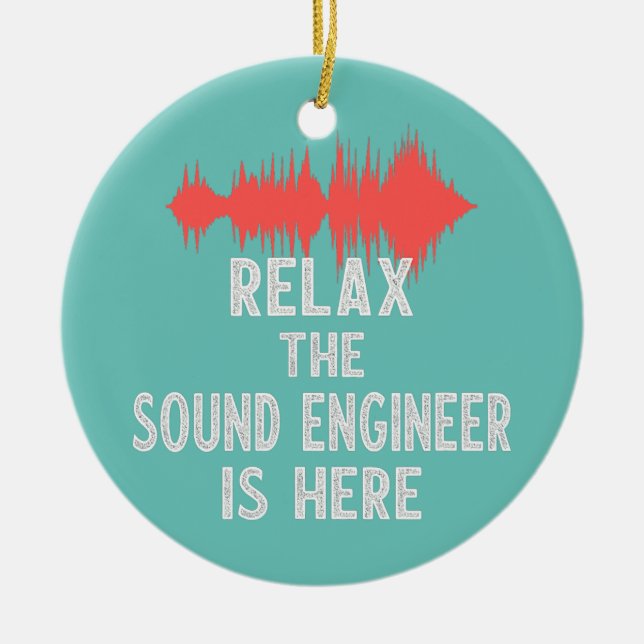 Sound Engineer Studio Audio Design For Audio Ceramic Ornament (Front)