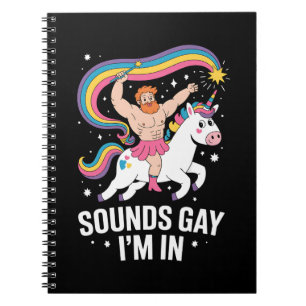Sound Gay I'm In Man Wearing Skirt Unicorn LGBTQ Notebook