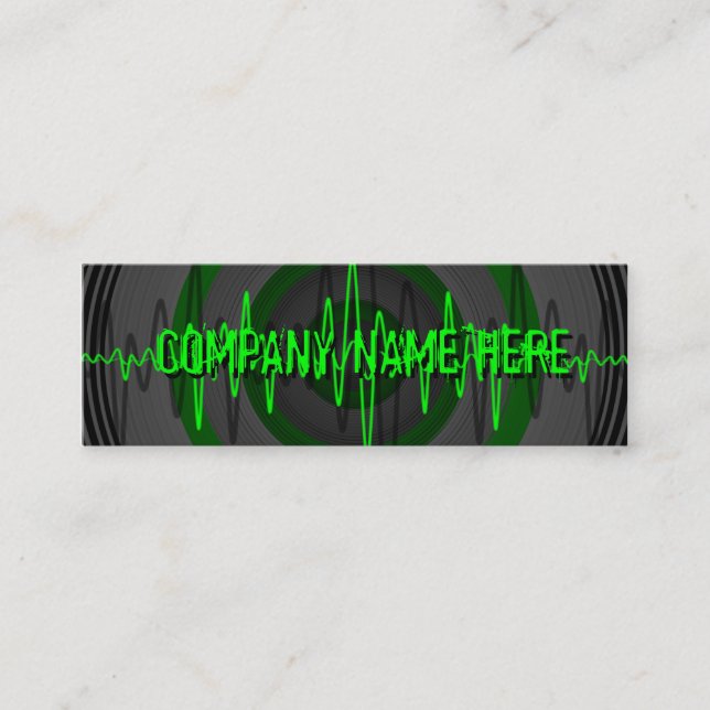 Sound Green Dark business card template skinny (Front)