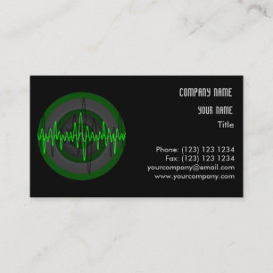 Sound Green Dark Round business card template