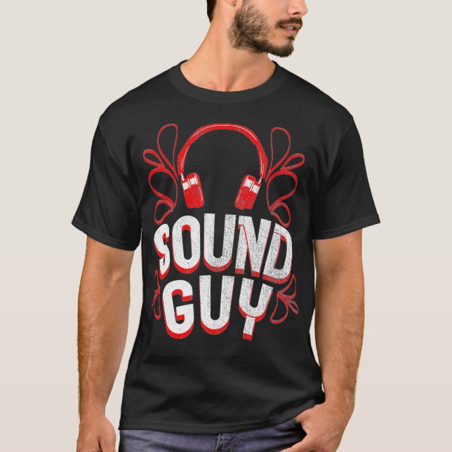 Sound Guy Design Audio Engineer Headphone Recordin T-Shirt (Front)