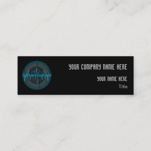 Sound Light Blue Dark Round business card skinny