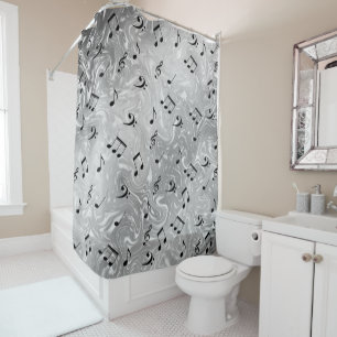 sound, metal, music, musical, sign, note, shape, shower curtain