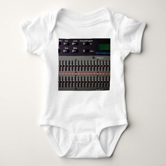 Sound Mixer Buttons Image. Baby Bodysuit (Front)