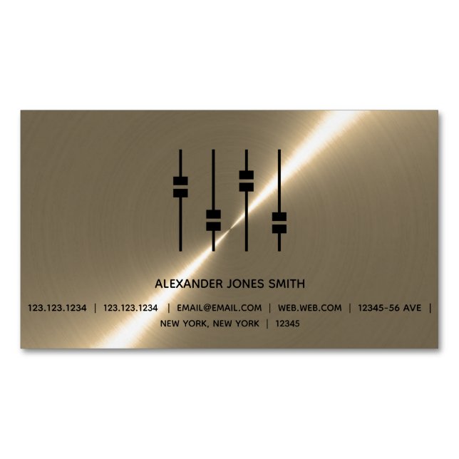 Sound Mixer Magnetic Business Card (Front)