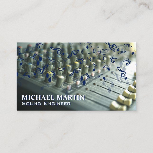 Sound Mixer | Musical Notes Business Card (Front)