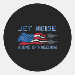 Sound Of Freedom Jet Noise American Us Flag Classic Round Sticker