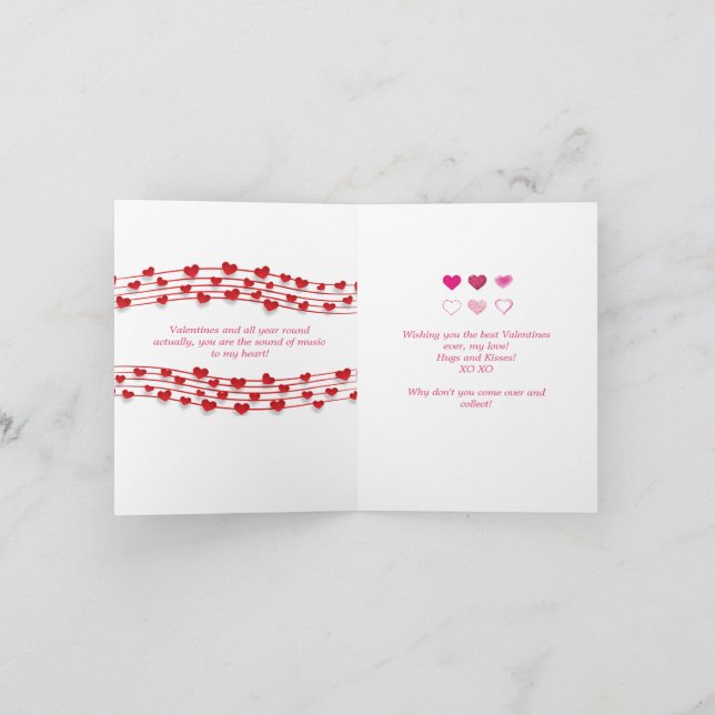 Sound of Music to my Heart Valentines Day Card (Inside)
