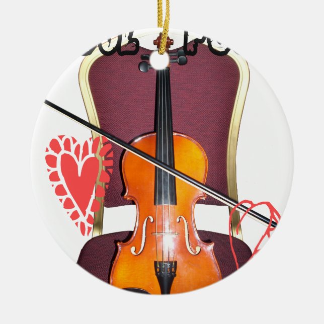 Sound of Violin  love hakuna matata valentine Ceramic Ornament (Front)