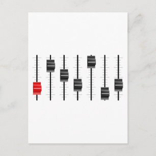 Sound or video control board Sliders or faders Postcard