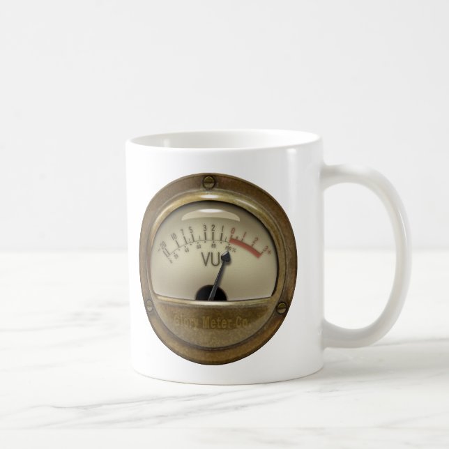Sound Recordist's VU Metre Steampunk Mug (Right)