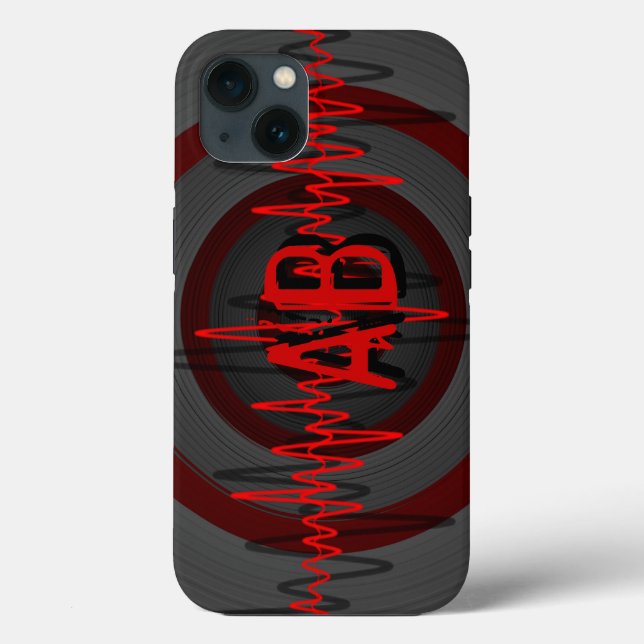 Sound Red Dark monogram iPhone case case (Back)