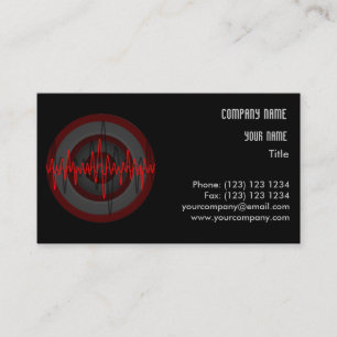 Sound Red Dark Round business card template
