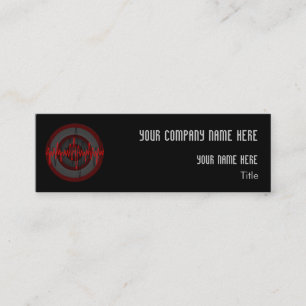 Sound Red Dark Round business card template skinny