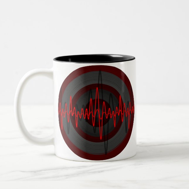 Sound Red Dark Round mug (Left)