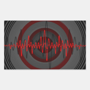 Sound Red Dark sticker rectangle