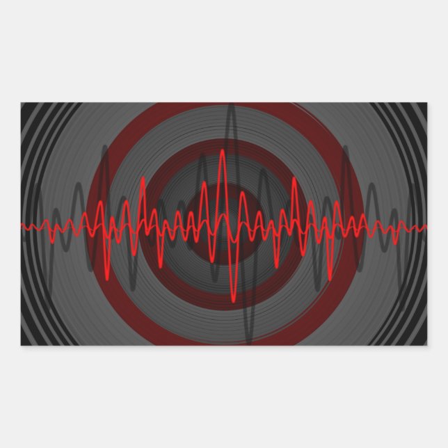 Sound Red Dark sticker rectangle (Front)