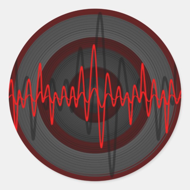 Sound Red Dark sticker round (Front)