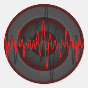 Sound Red Dark sticker round