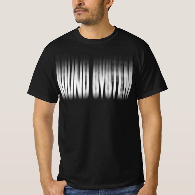 Sound System Blurred Effect Typography Reggae T-Shirt (Front)