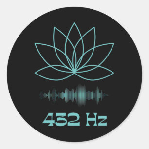Sound Th New Age Meditation Yoga Lotus Flower Teal Classic Round Sticker