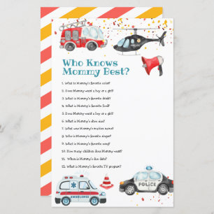 Sound the alarm Baby Shower Who Knows Mummy Best