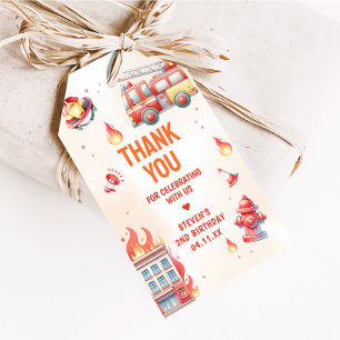 Sound the Alarm Fire Truck Baby Shower Favor Tags