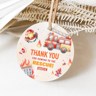 Sound the Alarm Fire Truck Baby Shower Favour Tags