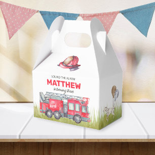 Sound the Alarm Fire Truck Birthday Favour Box