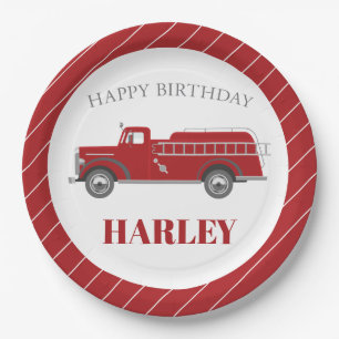 Sound the Alarm Fire Truck Birthday Party Any Age Paper Plate