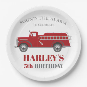 Sound the Alarm Fire Truck Birthday Party Any Age Paper Plate