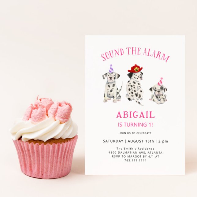 Sound The Alarm Firefighter Girl Birthday Party Invitation (Creator Uploaded)