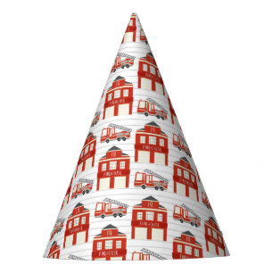Sound The Alarm Firetruck Birthday Party Hat