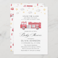 Sound the Alarm Firetruck Firefighter Baby Shower