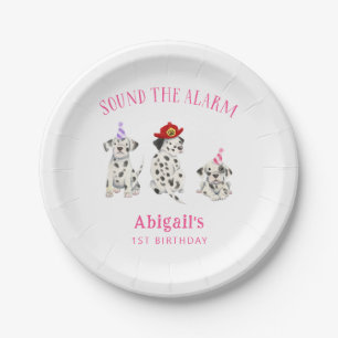 Sound the Alarm Girl Birthday Party Paper Plate