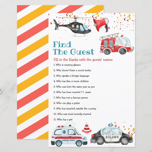 Sound the alarm Grab your gear Find the Guest Game (Front/Back)