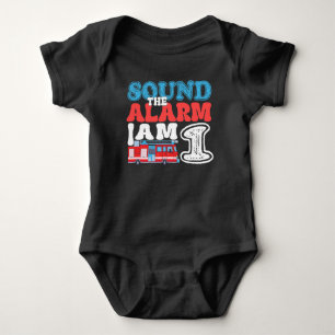 Sound The Alarm I'm 1 1st Birthday Firefighter Baby Bodysuit