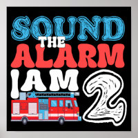 Sound The Alarm I'm 2 2nd Birthday Firefighter Kid