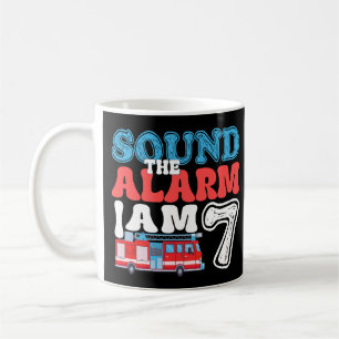 Sound The Alarm I'm 7 7th Birthday Firefighter Coffee Mug