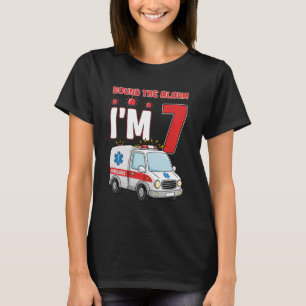 Sound The Alarm I'm 7 Years Old Birthday Kid Ambul T-Shirt