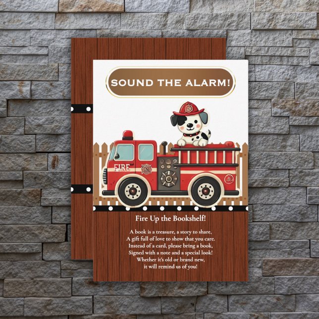 Sound the Alarm! Modern Firetruck Baby Shower Enclosure Card (Creator Uploaded)