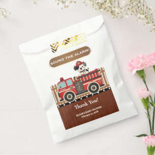 Sound the Alarm! Modern Firetruck Baby Shower Favour Bag