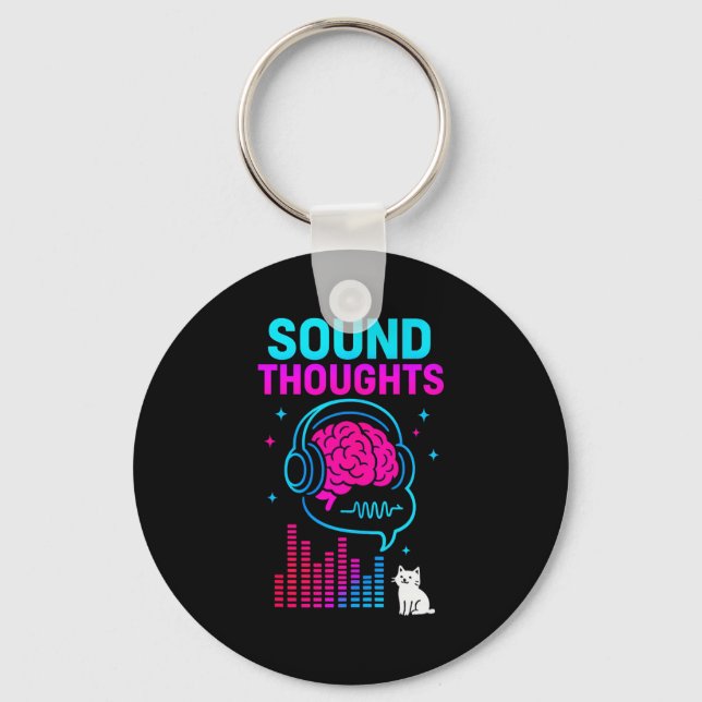 Sound Thoughts Stoic Philosophy Minimalist Slogan  Key Ring (Front)