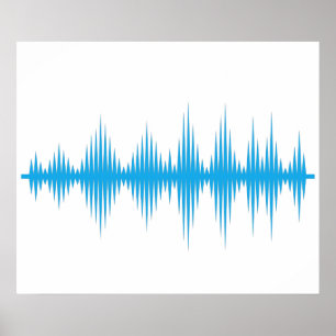 Sound wave art gift for her / him poster