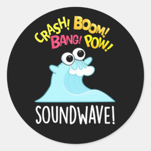 Sound Wave Funny Ocean Pun  Classic Round Sticker