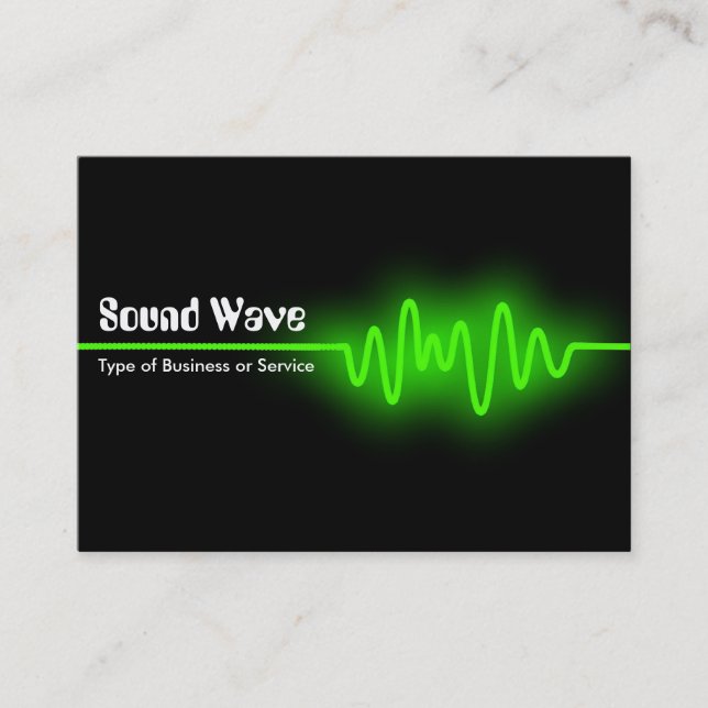 Sound Wave - Green and Black Business Card (Front)