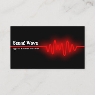 Sound Wave - Red and Black Business Card