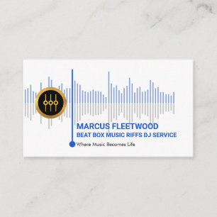 Sound Wavelength Frequency Audio Engineer DJ Business Card