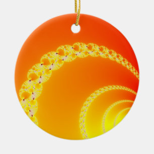 Sound Waves Fractal Art Ceramic Ornament